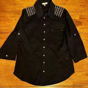 B‎ sharp vintage long sleeve dressy women's top large